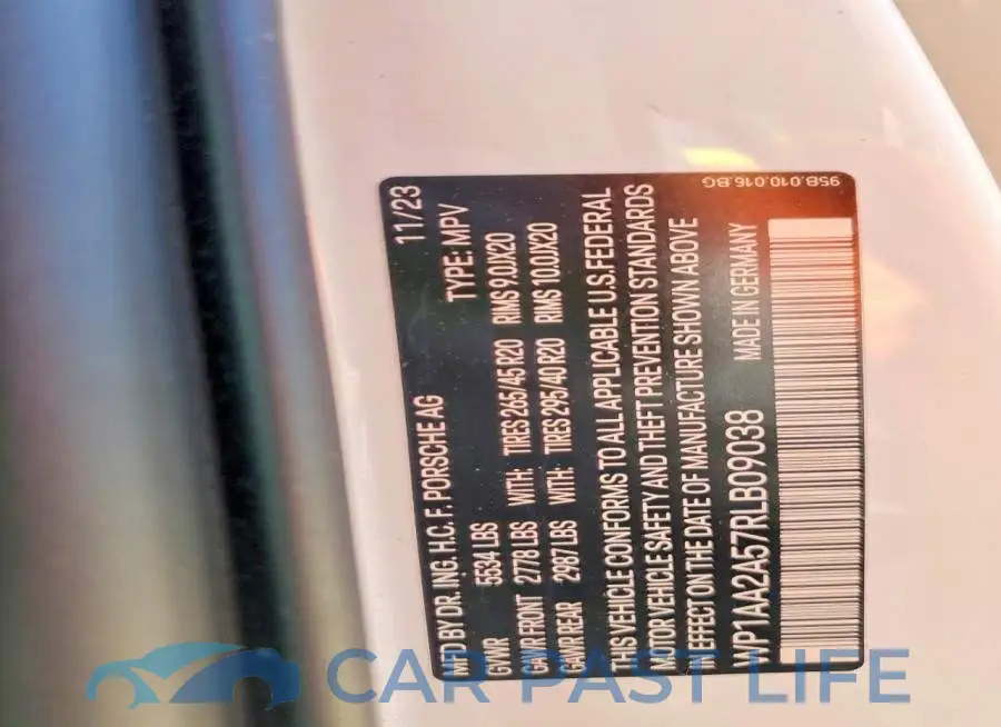 WP1AA2A57RLB09038# 12