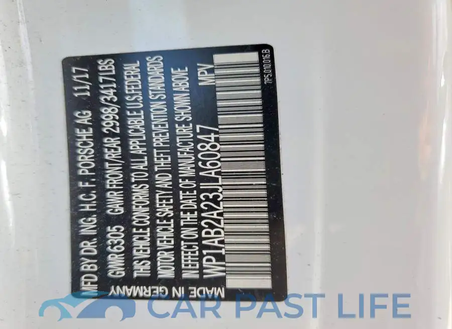 WP1AB2A23JLA60847# 14