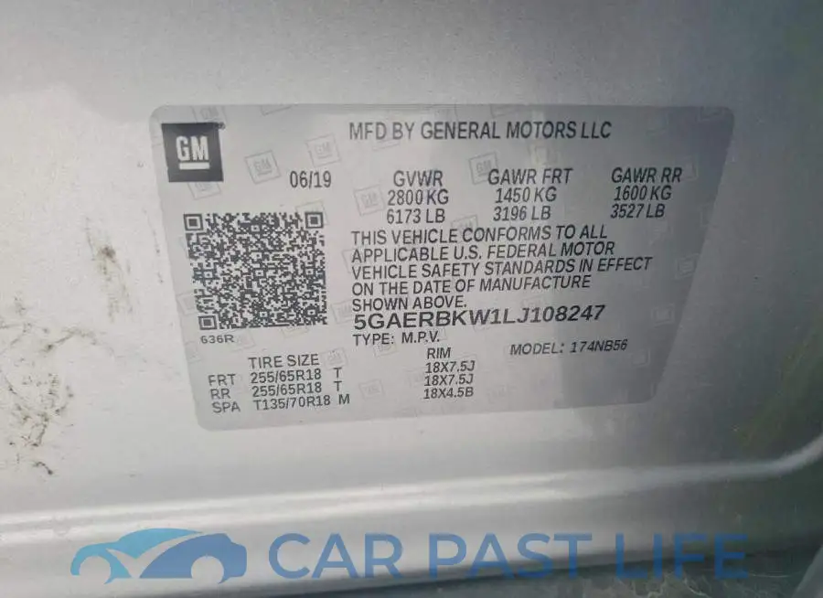 5GAERBKW1LJ108247# 13