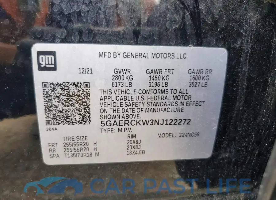 5GAERCKW3NJ122272# 13