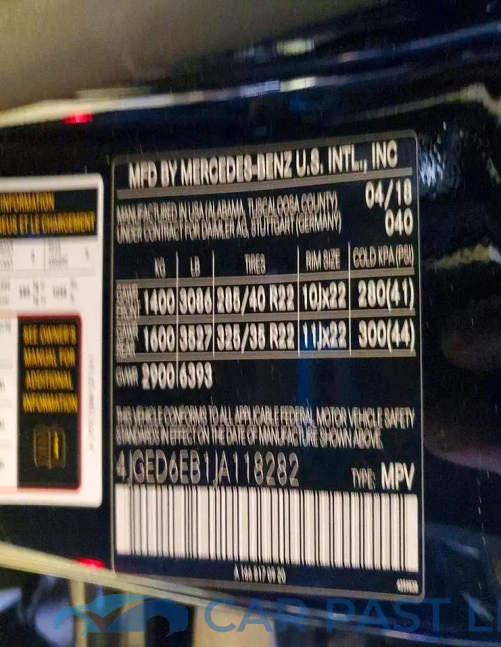 4JGED6EB1JA118282# 13