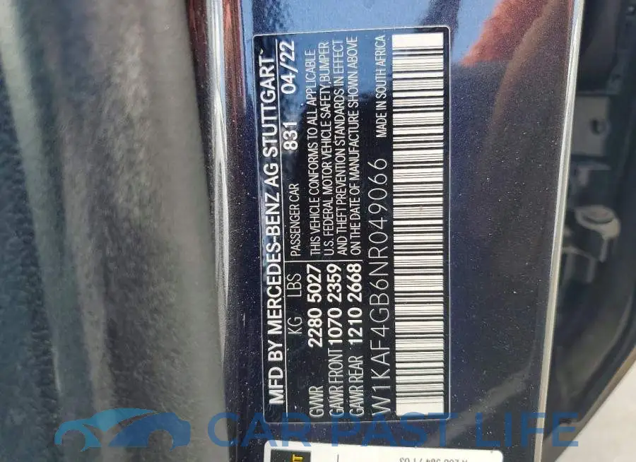 W1KAF4GB6NR049066# 12