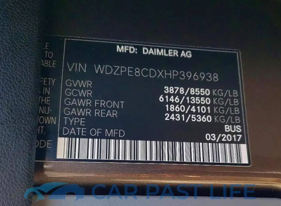 WDZPE8CDXHP396938# 13