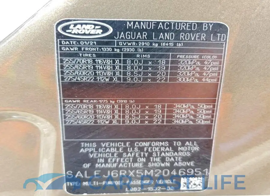 SALEJ6RX5M2046951# 13