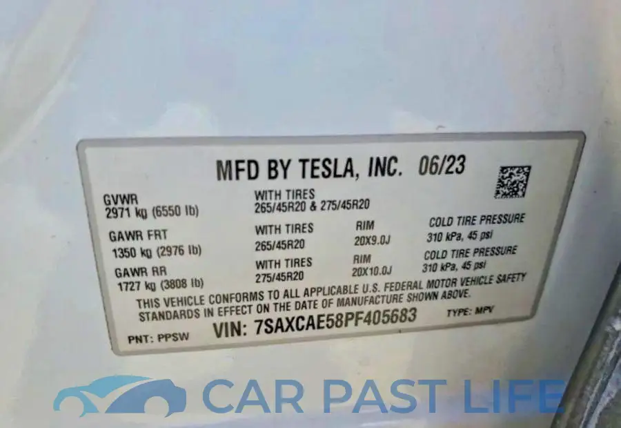 7SAXCAE58PF405683# 10