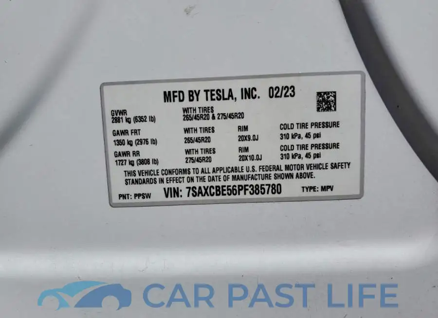 7SAXCBE56PF385780# 13