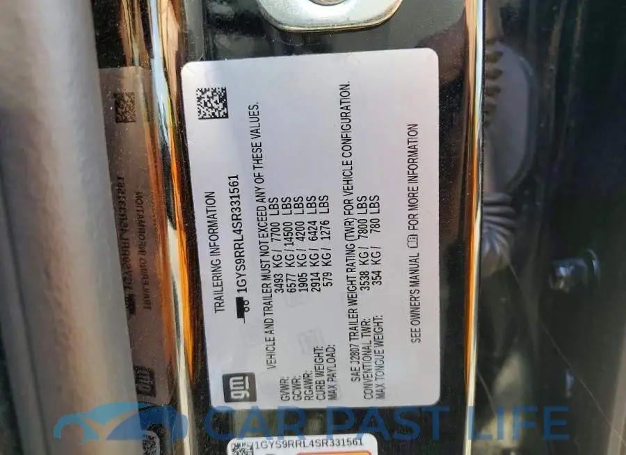 1GYS9RRL4SR331561# 12