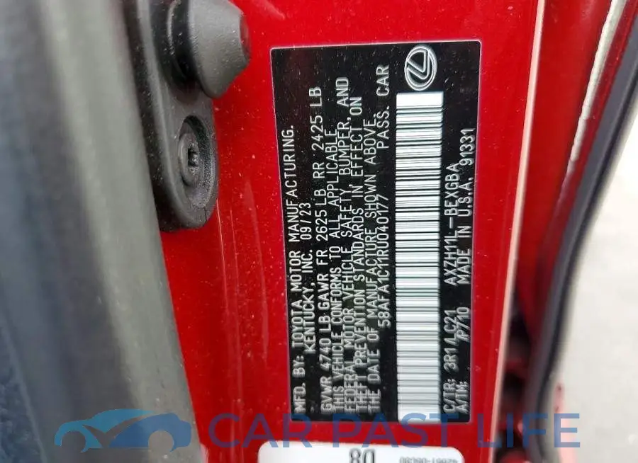 58AFA1C11RU040177# 12