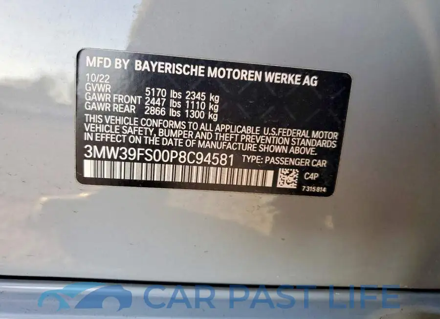 3MW39FS00P8C94581# 12