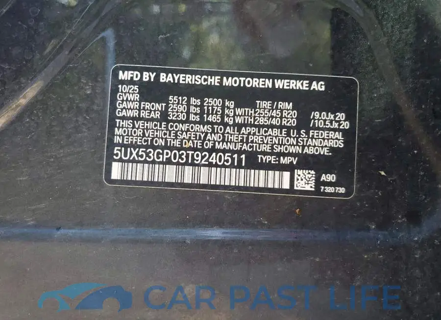 5UX53GP03T9240511# 13