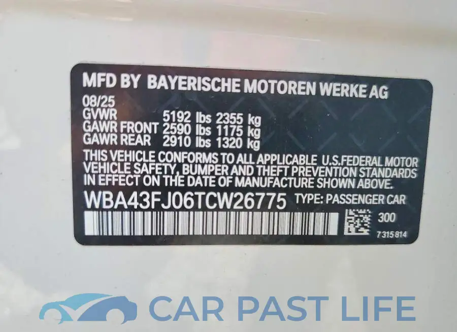 WBA43FJ06TCW26775# 13