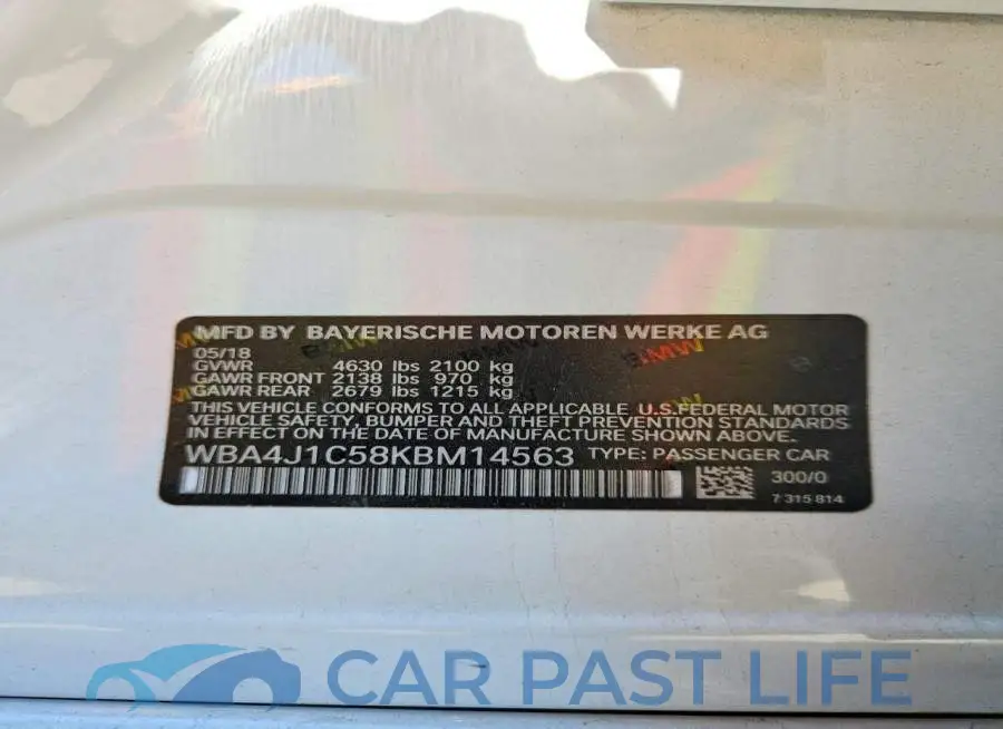 WBA4J1C58KBM14563# 12