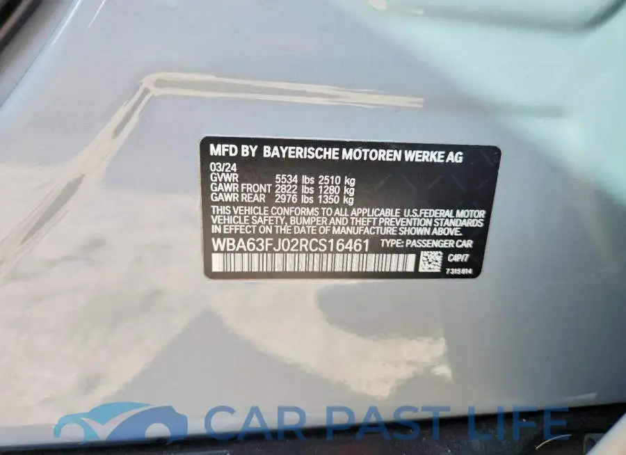 WBA63FJ02RCS16461# 12