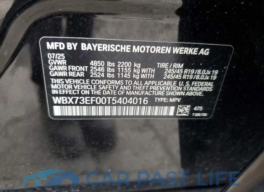 WBX73EF00T5404016# 13