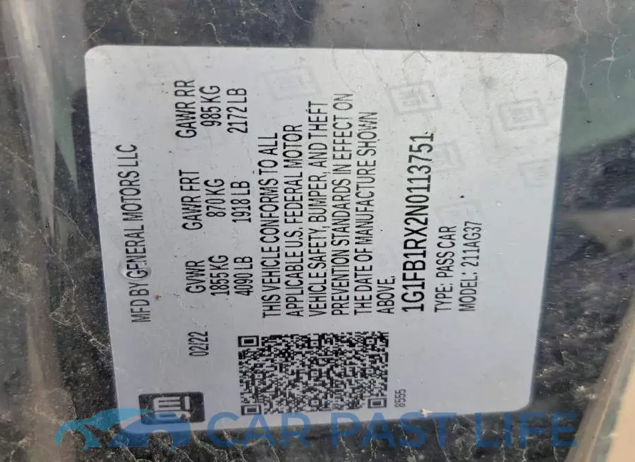 1G1FB1RX2N0113751# 12
