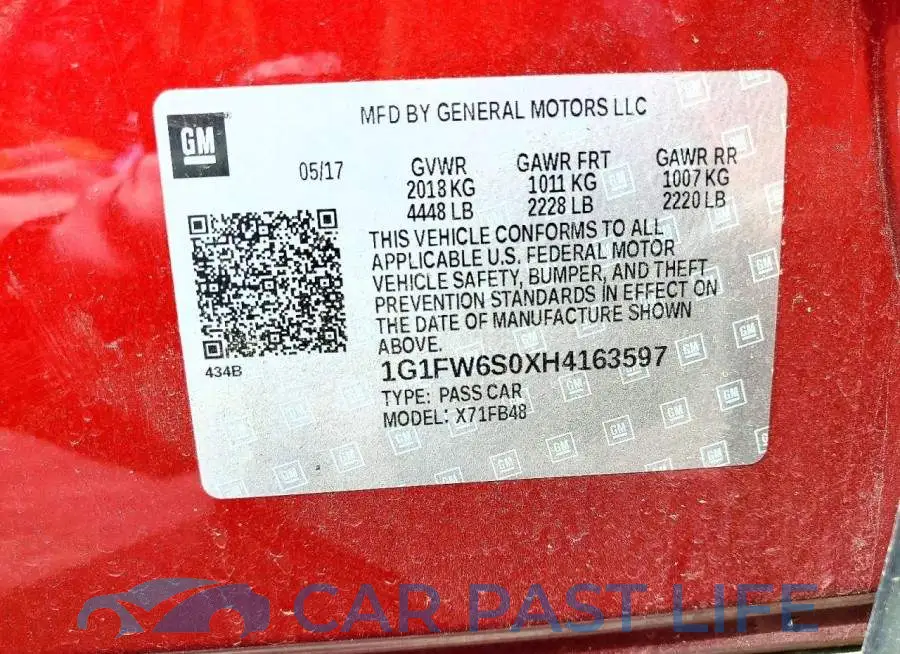 1G1FW6S0XH4163597# 12