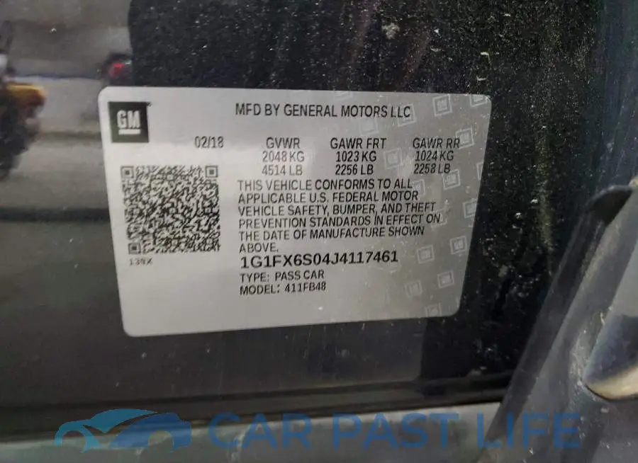 1G1FX6S04J4117461# 13