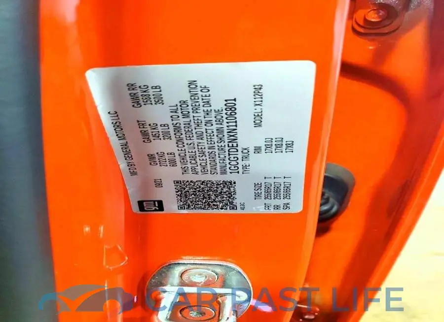 1GCGTDENXN1106801# 12