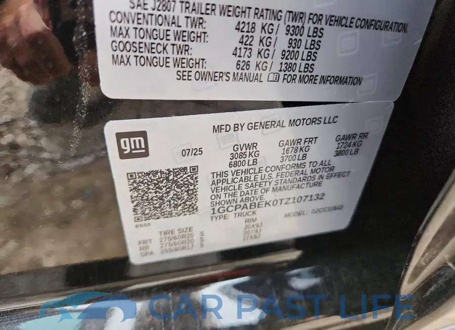 1GCPABEK0TZ107132# 12