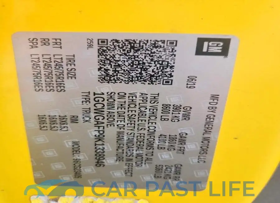 1GCWGAFP9K1338946# 13