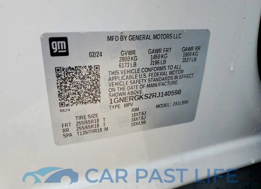 1GNERGKS2RJ140598# 14