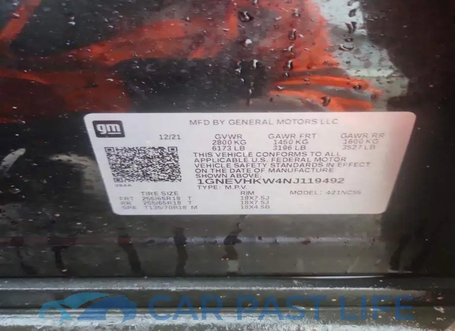 1GNEVHKW4NJ119492# 13