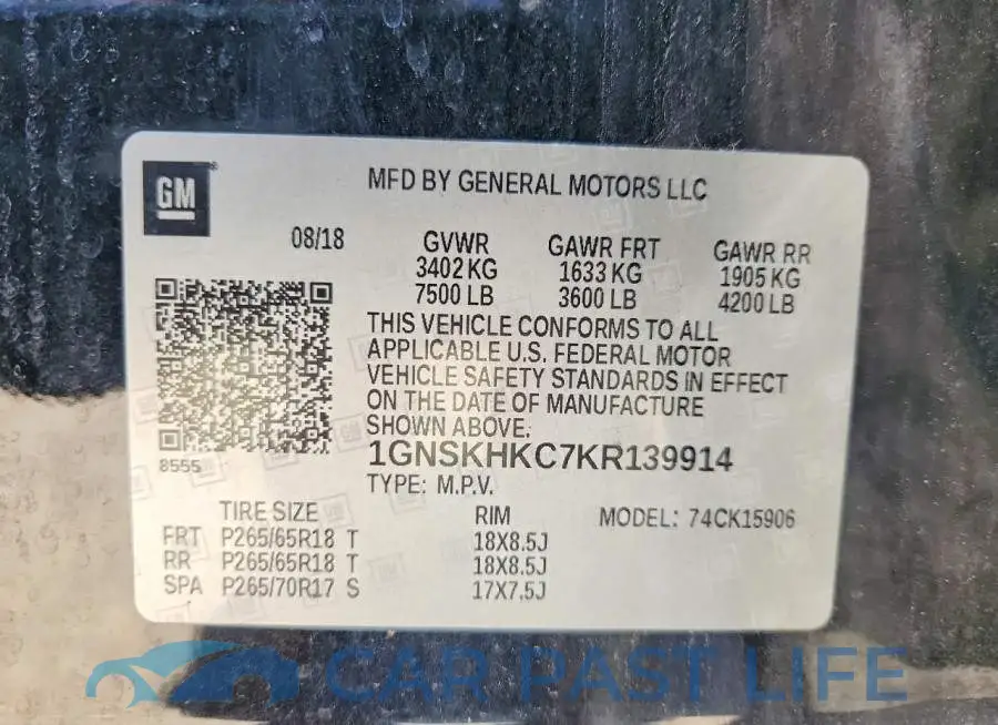 1GNSKHKC7KR139914# 13