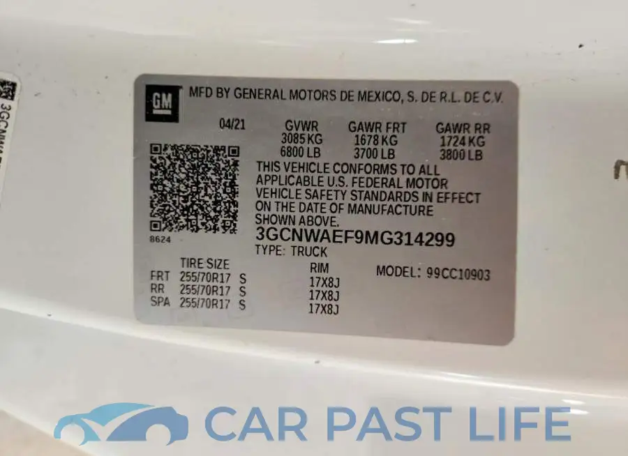 3GCNWAEF9MG314299# 12