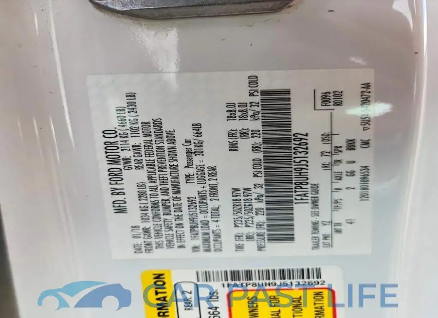 1FATP8UH9J5132692# 12