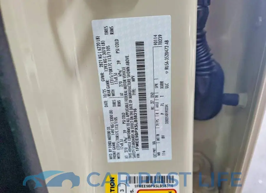 1FMEE9BPXSLB58316# 13