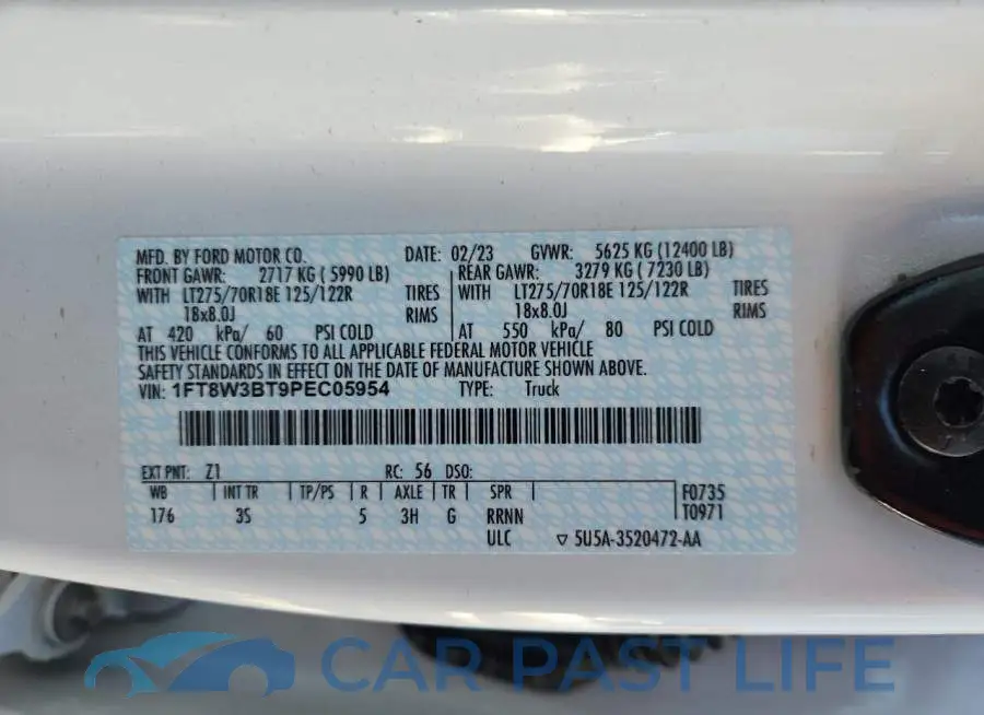 1FT8W3BT9PEC05954# 12