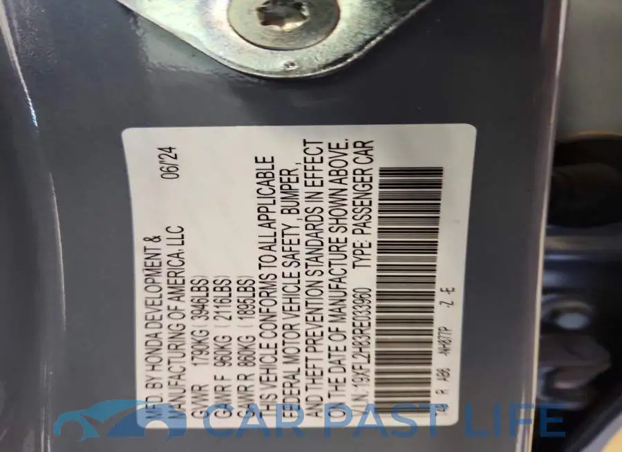 19XFL2H83RE033960# 13