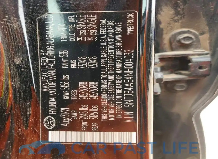 5NTJB4AE4NH004032# 13
