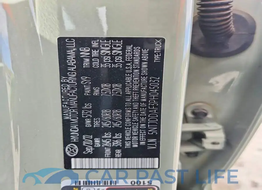 5NTJDDAF3PH045032# 12