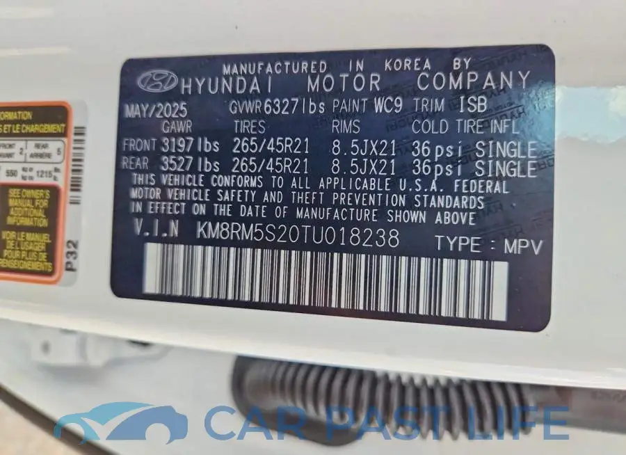 KM8RM5S20TU018238# 13