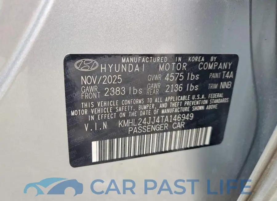 KMHL24JJ4TA146949# 13
