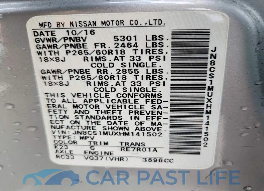 JN8CS1MUXHM141502# 13