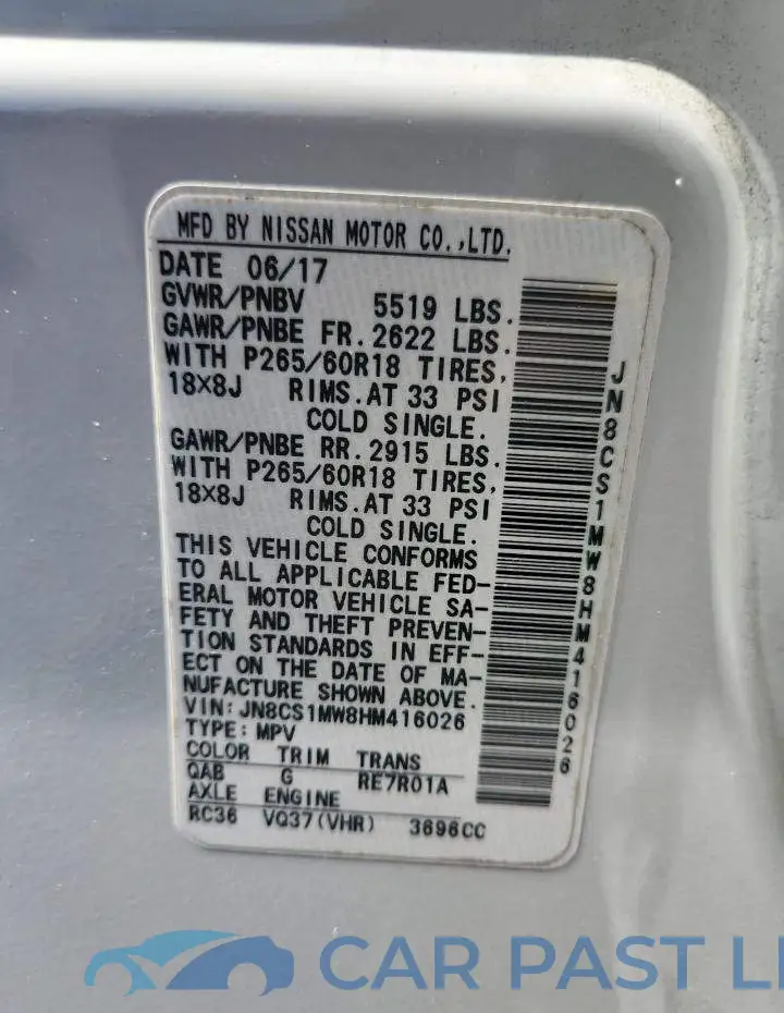 JN8CS1MW8HM416026# 14