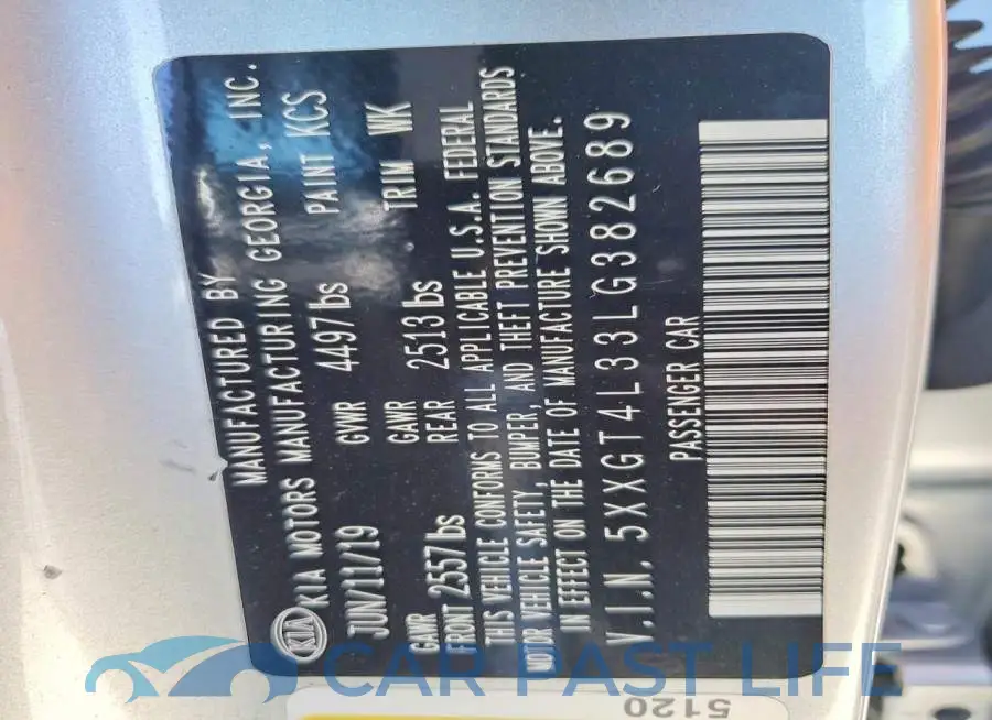 5XXGT4L33LG382689# 12