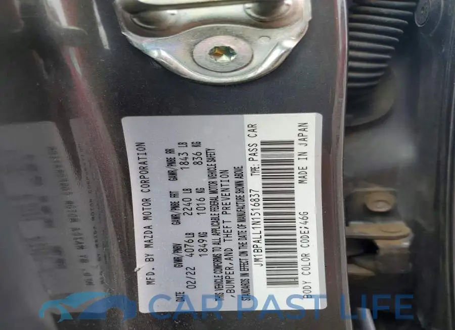 JM1BPALL1N1516837# 12