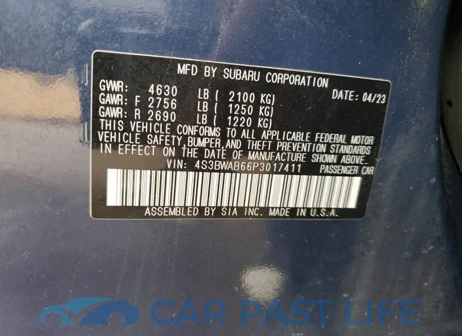 4S3BWAB66P3017411# 12
