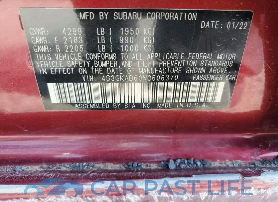 4S3GKAD60N3606370# 12