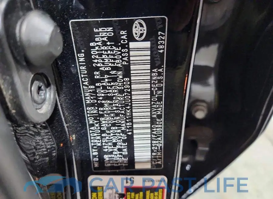 4T1B11HK4JU072908# 12