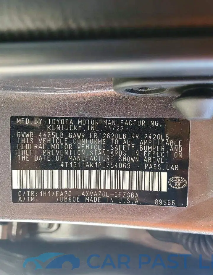 4T1G11AK1PU754069# 12