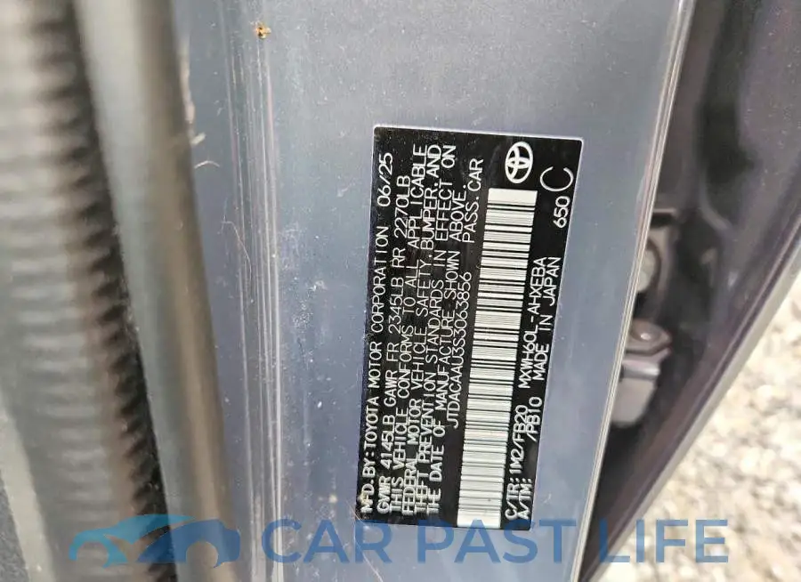 JTDACAAU3S3063856# 12
