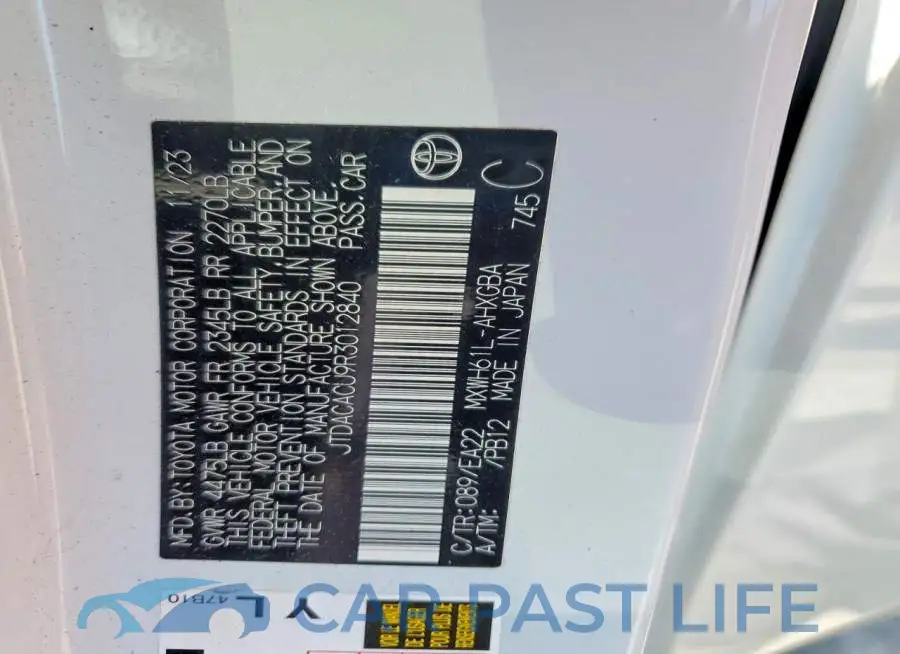 JTDACACU9R3012840# 13