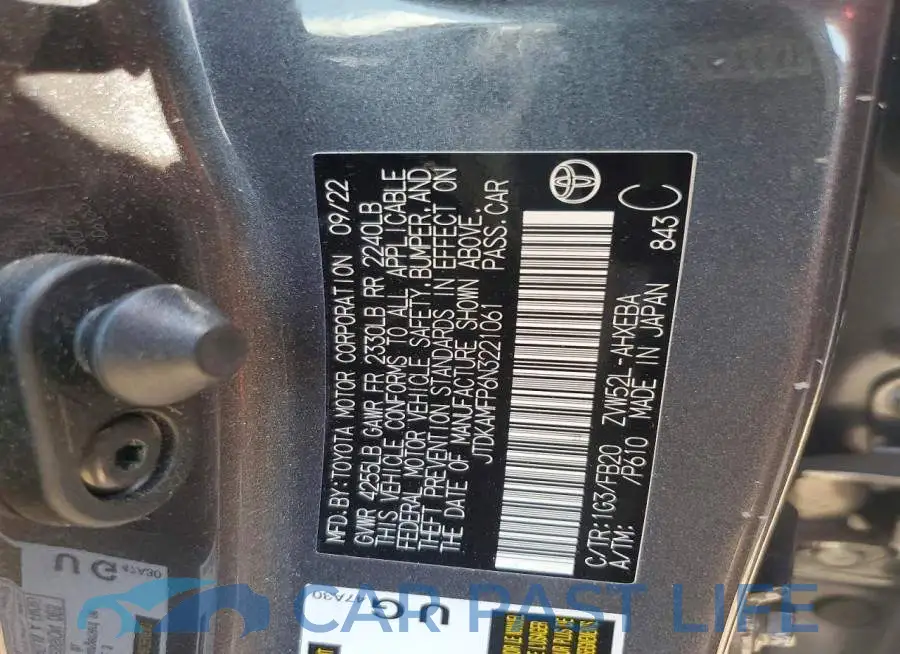 JTDKAMFP6N3221061# 12