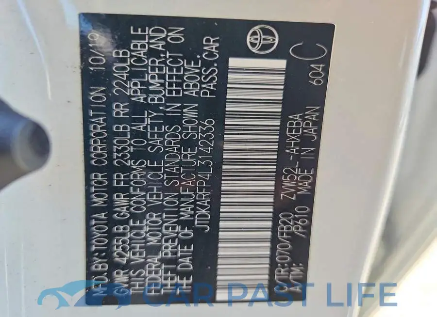 JTDKARFP4L3142336# 12