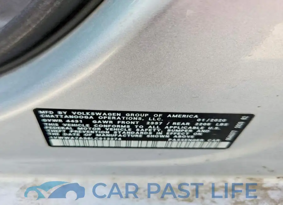 1VWWA7A36LC012274# 12