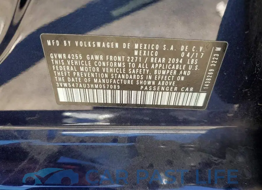 3VW547AU3HM057089# 12
